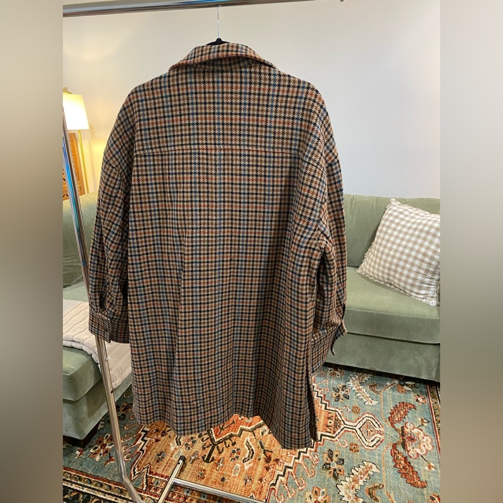 A.L.C. Brown Houndstooth Wool-Blend Coat - Picture 4 of 6